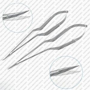 Microtijeras Neuroquirúrgicas con Mango Negro, Tijeras Microquirúrgicas Rectas y Curvas de Acero Inoxidable, Instrumentos Neuroquirúrgicos de Precisión - Product Image 2