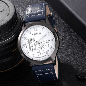 6264  4 bracelets et montre à quartz ronde chic bleue pour homme - Product Image 6