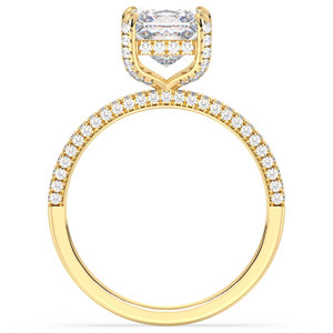 Bague Halo REYES en Argent Sterling 925 avec Moissanite Taille Princesse de 2,59 Carats et Plaqué Or Jaune 14K 18K – Cadeau de Mariage, Bijoux Fins - Product Image 6