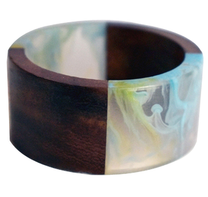 <b>Epoxy</b> Resin & Wood Napkin Ring Tableware Elegant Dining <b>Table</b> Settings and Wedding Decoration Home And Kitchen Used - Product Image 4