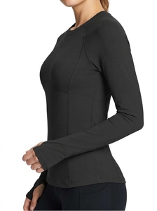 Camiseta de Yoga de Manga Larga para Mujer, Tejido Suave Premium, Transpirable, Ecológico, Poliéster/Nailon, Ropa Deportiva Cómoda - Product Image 3