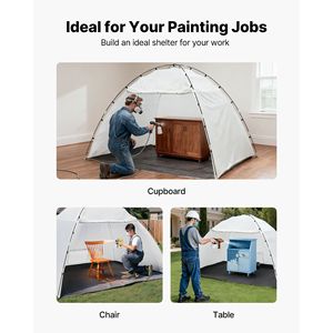 Tenda Portatile per Verniciatura Auto 115.35 X 90.55 X 74 Pollici con Pavimento Integrato e Rete Protettiva L - Product Image 4