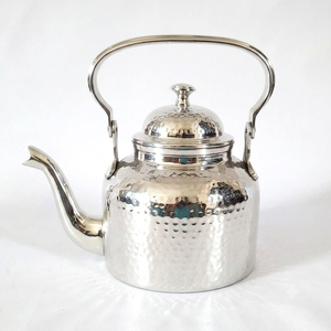 Vintage Gold Metal Tea Kettle With Lid And Handle Round Design For Kitchenware Use Handmade <b>Teapot</b> On Sale - Product Image 6