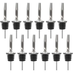 Lot de 12 bouchons à vin classiques en acier inoxydable avec bec verseur conique - Product Image 1