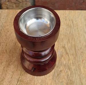 Quemador de incienso de madera de roble rojo polaco, ambientador de habitación, Mabkhara, duradero, con incrustaciones de latón, para carbón, aromático y de larga duración - Product Image 2