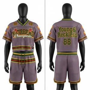 120 GSM Premium Polyester <b>Mesh</b> Jersey <b>Short</b> Set Front Printed for Green Gold Trim Custom Embroidered Applique Sports Athletic - Product Image 1