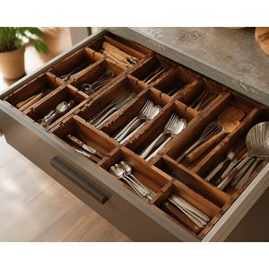 Juego de bandejas organizadoras modulares de madera de mango |   Soluciones de Almacenamiento al por Mayor - Product Image 3