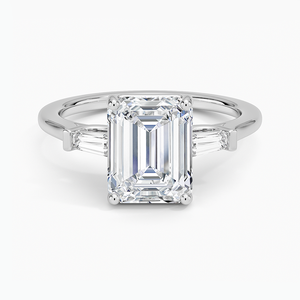 BOJ <b>Ring</b> 088 <b>Emerald</b> Cut 925 <b>Silver</b> Halo Prong Stone Solitaire Diamond <b>Ring</b> 2ct D Color VVS1 Moissanite GRA Certified Low Price - Product Image 1