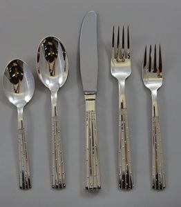 Juego de cubiertos para boda, juego de vajilla para fiestas, juego de comedor premium, juego de cucharas y tenedores elegantes, cubiertos de alta gama, vajilla de boutique. - Product Image 5