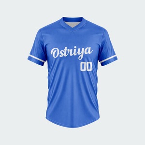 Wholesale Custom Printing Breathable Quick Dry Short V-neck Team Wear Baseball Shirts Best Quality 100% Polyester Heat-Transfer - Product Image 3
