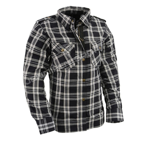 Camisa de Franela a Cuadros para Hombre, Estilo Deportivo, Manga Larga, Corte Regular, con Botones, Forro de Aramida, Resistente al Viento, a la Abrasión y Transpirable - Product Image 2