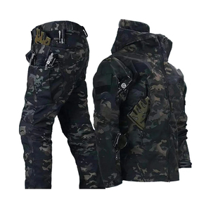 Ensemble veste et pantalon softshell camouflage pour homme, imperméable, pour la chasse en extérieur, saison automne, manches longues, tissu polyester - Product Image 5