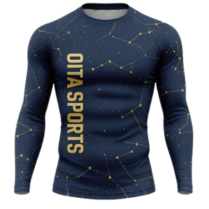 Ensemble de vêtements de sport pour homme, bleu marine, manches longues et leggings, compression, entraînement, fitness, gym, athlétique - Product Image 3