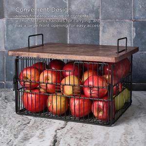 Panier de rangement en métal à mailles ventilées, solution de rangement durable pour étagère de garde-manger - Product Image 5