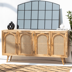 ตู้บุฟเฟต์หวายสี่บาน วานดานา อาริสต้า เอลารา พร้อมดีไซน์ประตูโค้ง สำหรับตกแต่งภายในบ้านสไตล์โมเดิร์น - Product Image 1