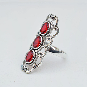 Designer Beautiful Red <b>Garnet</b> <b>Ring</b> Antique Style 925 Sterling <b>Silver</b> Gemstone <b>Ring</b> Handmade <b>Silver</b> Jewelry <b>Ring</b> For Her - Product Image 5