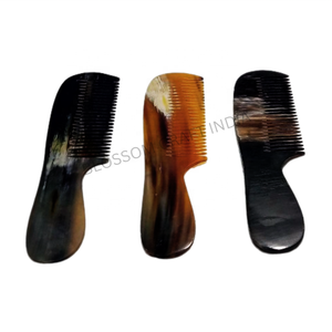 หวีเขาวัวแท้หวีผมควายธรรมชาติทำด้วยมือมีคุณสมบัติป้องกันไฟฟ้าสถิตย์ดูแลเส้นผมอย่างอ่อนโยนสำหรับเคราของผู้ชาย - Product Image 6