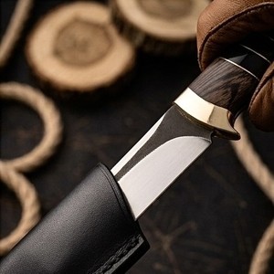 Couteau de chasse à lame fixe en acier au carbone forgé à la main, pour activités de plein air, bushcraft, EDC, camping, vente en gros, OEM, fabricant sur mesure - Product Image 4