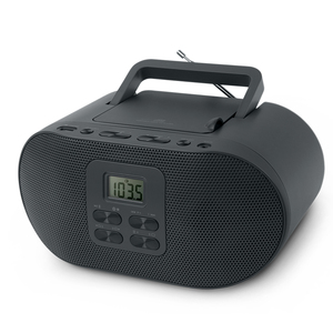 Portable FM Radio with LCD Display Built-In Speaker AC Powered Plastic Body Black Color - Product Image 1