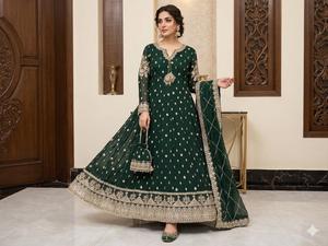 ชุดเดรสชีฟองเนื้อนุ่มแบบใหม่ สวยงาม พร้อมสวมใส่ ปักลายเหมือนกันทั้งด้านหน้าและด้านหลัง พร้อมคอเสื้อปักมือ และกระเป๋าแบบพ็อตลี - Product Image 4