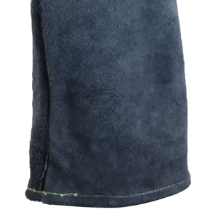 Heavy Duty Blue Split Leather Welding <b>Gloves</b> <b>Long</b> Cuff Heat Resistant Protective Safety Work <b>Gloves</b> For Industrial Construction - Product Image 5