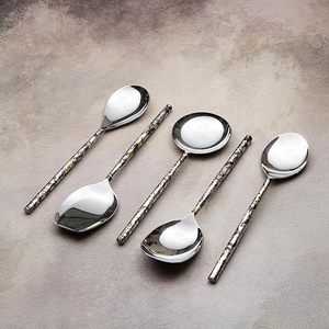 Ensemble de couverts décoratifs en acier inoxydable au design tendance pour les repas en famille et les tables de fête - Product Image 6