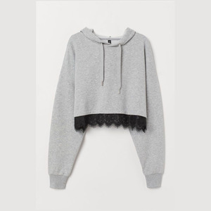 Sudadera Corta Oversize Personalizada con Bordado para Mujer, Sudadera Corta de Felpa Francesa con Estampado Puff para Yoga y Gimnasio, Ropa Deportiva para Mujer - Product Image 1