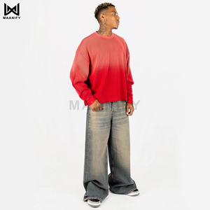 Camiseta de Manga Corta Roja 100% Algodón con Logotipo Personalizado para Hombre, Hombros Caídos, Lisa, Oversize, Estilo Urbano, Fabricante MAANIFY - Product Image 2