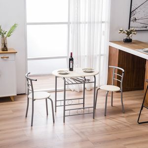 Natural YJ PVC Breakfast <b>Table</b> and Two Chairs Set for <b>Dining</b> Room - Product Image 1