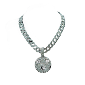 Colgante de Fútbol Jewelux, Plata 925, Chapado en Oro Rosa, con Microincrustaciones, Estilo Lujoso Hiphop, Unisex, para Uso Diario, de la India - Product Image 3