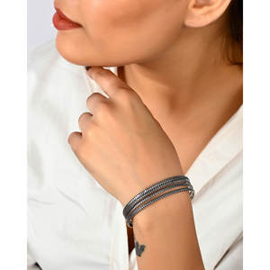 Bracelets en argent fin ethniques Meera Jaipur Miraya 15-18g Chudi élégant pour femmes - Product Image 4