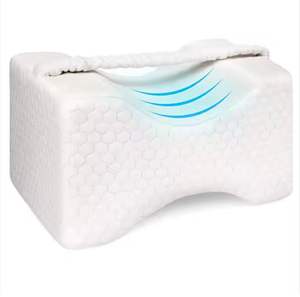 หมอนขาไม้ไผ่คุณภาพสูงสำหรับการนอนหมอนรองเข่าเมมโมรีโฟมถักแบบพกพา - Product Image 1