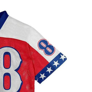 Maillot de football américain rétro streetwear respirant à séchage rapide en mesh coupe ample à manches courtes - Product Image 6
