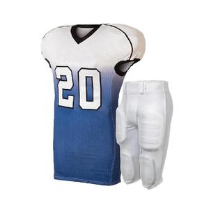 Uniforme de football américain personnalisé blanc et bleu royal – Maillot et pantalon de football sublimés – Fabricant de vêtements d'équipe OEM - Product Image 2