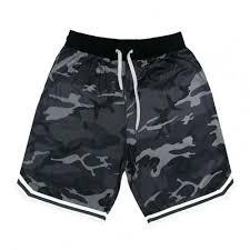 Pantalones cortos de baloncesto con estampado de camuflaje para hombre – Pantalones cortos deportivos de malla de secado rápido – Pantalones cortos de gimnasio con estampado de camuflaje gris – Pantalones cortos de entrenamiento a rayas para hombre - Product Image 4