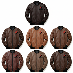 Veste bomber en cuir PU pour hommes, vente en gros, logo personnalisé, fermeture éclair, style bomber décontracté, vente en gros - Product Image 4