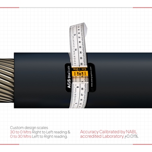 AGS DiaScale <b>Precision</b> Pipe Diameter Measuring Tape NABL Calibrated External Circumference <b>Scale</b> For Industrial Cable Wire - Product Image 1