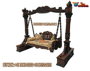 Balançoire en bois sculpté à la main, jouet élégant pour intérieur de maison, Look moderne, pour salon, brillant, sculpté à la main - Product Image 4