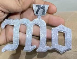 Colgantes de Hip Hop de Plata de Ley 925 Más Vendidos con Engaste de Dientes de Peine Personalizado y Diamantes de Moissanita Grado VVS para Raperos - Product Image 2