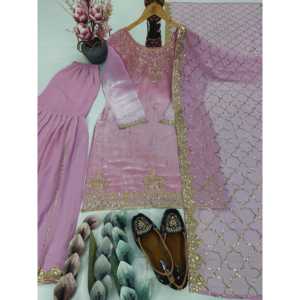 Ensemble de costumes de soirée pour femmes de créateur avec haut en bas et tenue de soirée élégante Dupatta - Product Image 3