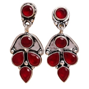 ต่างหูแบบติดหูทรงกลมประดับเพชรซิคอนสไตล์โบฮีเมียน ทำจากสแตนเลสสตีลชุบเงินออกซิไดซ์ เหมาะสำหรับทุกเพศทุกวัยในโอกาสงานปาร์ตี้ - Product Image 1