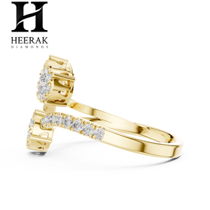 14K Gold Multi-Cluster Diamond Engagement <b>Ring</b> - Elegant Lab Grown/Natural Diamond <b>Statement</b> <b>Ring</b> - Product Image 1