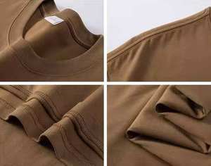 Camiseta de algodón extragrande personalizada para hombre, con cuello redondo, manga corta, transpirable, informal, para verano, estilo urbano. - Product Image 3