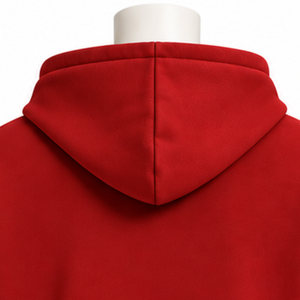 <b>Red</b> Mens Zip Up <b>Hoodie</b> Heavyweight Fleece Chenille Letter Applique Oversized Casual Streetwear Sweatshirt with Kangaroo Pockets - Product Image 4
