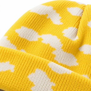 Gorro de Punto Unisex con Puño, 100% Acrílico, para Adulto, de Invierno, Suave y Cálido, con Patrón de Nubes, Personalizado, Desgastado, para Exteriores - Product Image 6