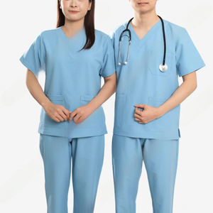 Custom-Made V-Neck Hospital Uniforms Antibacterial Medical <b>Hand</b>-<b>Washing</b> Suits Sweat-Absorbent Protective Unisex Polyester - Product Image 4