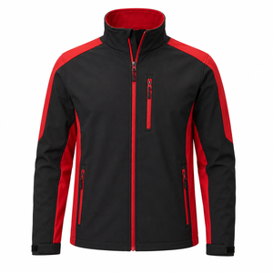 Veste matelassée coupe-vent grise pour homme avec fermetures éclair orange, col montant, style sportif, vêtements d'extérieur d'hiver - Product Image 1