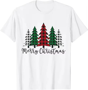 T-shirts formels unisexes personnalisés respirants et écologiques pour adultes, vente en gros, impression 3D, col rond, manches courtes, impression numérique, Noël - Product Image 2