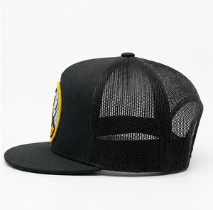 Casquette Trucker Personnalisée en Gros avec Patch Brodé Rond, 5 Panneaux, Visière Plate, Profil Moyen, Maille Structurée de Haute Qualité - Product Image 4