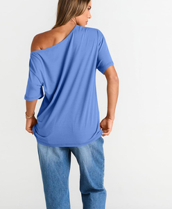 Camiseta de algodón para mujer, suave, transpirable, informal, de manga corta, para verano, lisa, con logo personalizado, ajuste cómodo. - Product Image 5